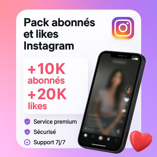Pack Instagram 10.000 Abonnés + 20.000 likes