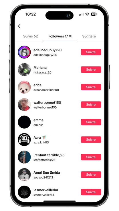 Abonnés TikTok.